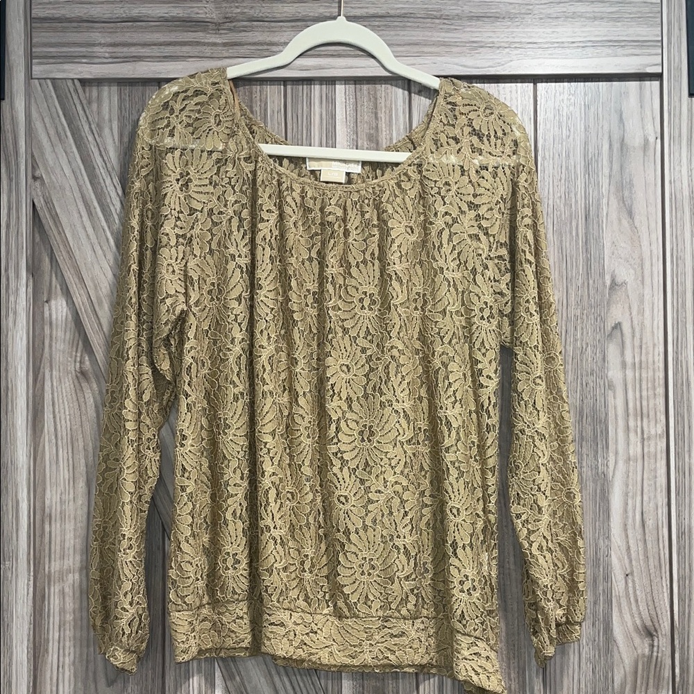 MICHAEL KORS - Lace Women’s Top in Tan - Size L